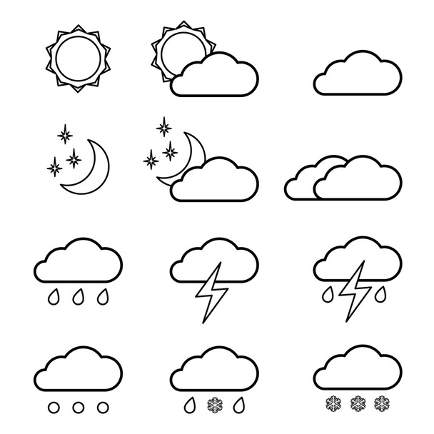 Set of weather icons. - Διάνυσμα, εικόνα