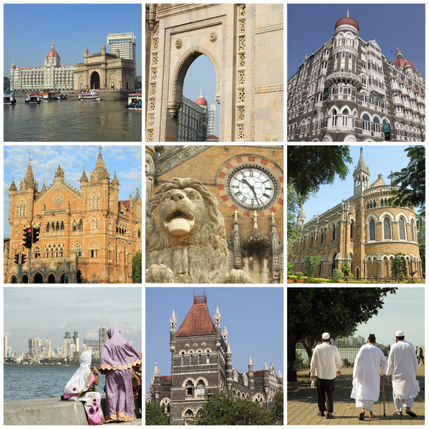Collage with landmarks of Mumbai - Photo, Image