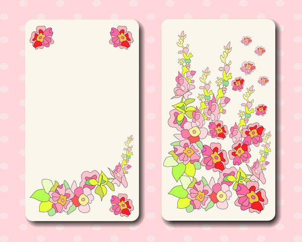 Stylish cards with decorative elements and flowers - Wektor, obraz