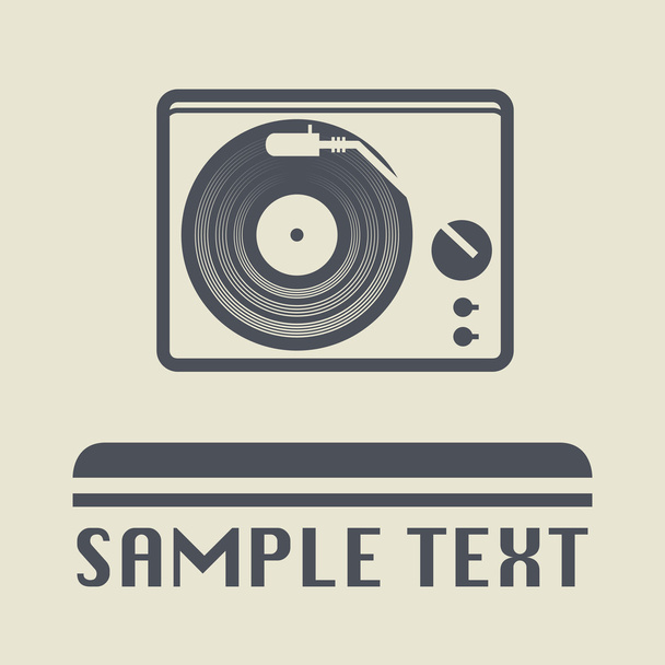 Turntable icon or sign - Wektor, obraz