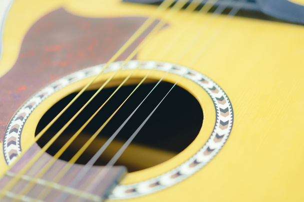 Soft focus.Abstract acoustic guitar.Vintage style. - Photo, Image