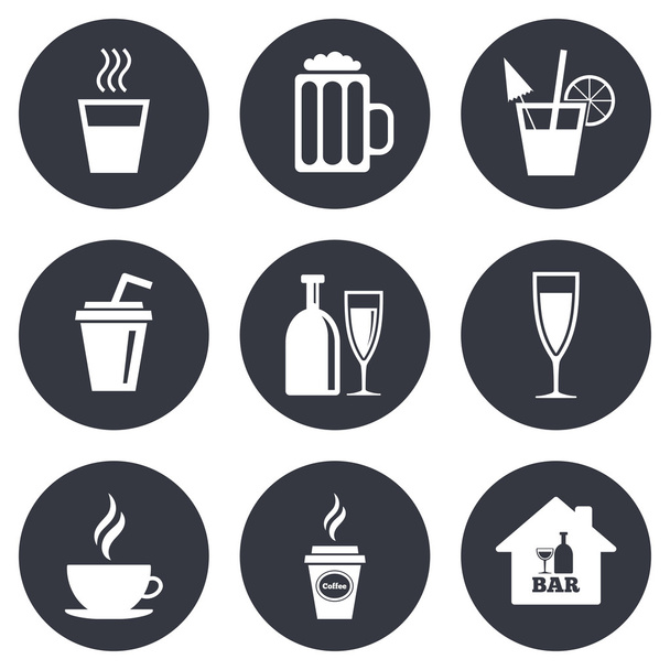 Cocktail, beer icons. - Vecteur, image