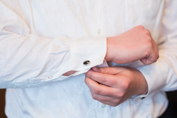 White shirt and cufflink - Foto, Imagem
