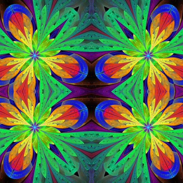 Patrón simétrico multicolor en estilo vitral o
 - Foto, Imagen