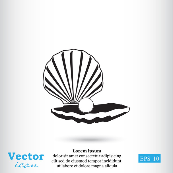 Pearl seashell ikon - Vektor, kép