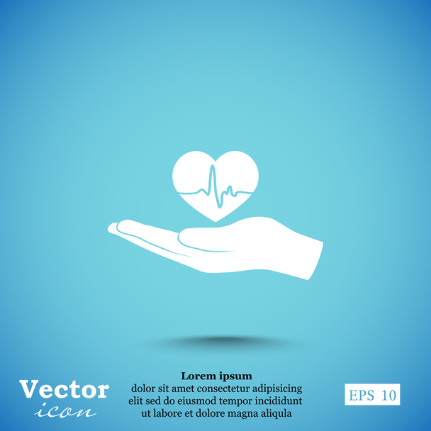 Icono de cardiograma cardíaco
 - Vector, imagen