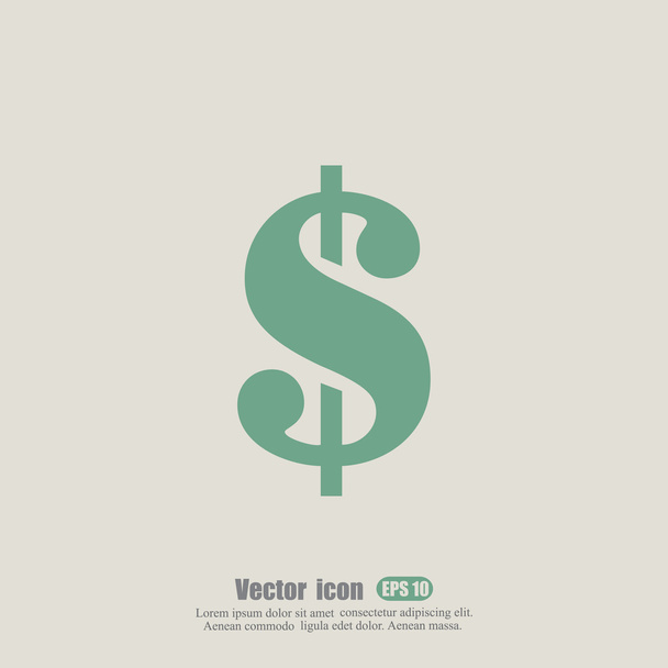 dólar icono de moneda
 - Vector, Imagen