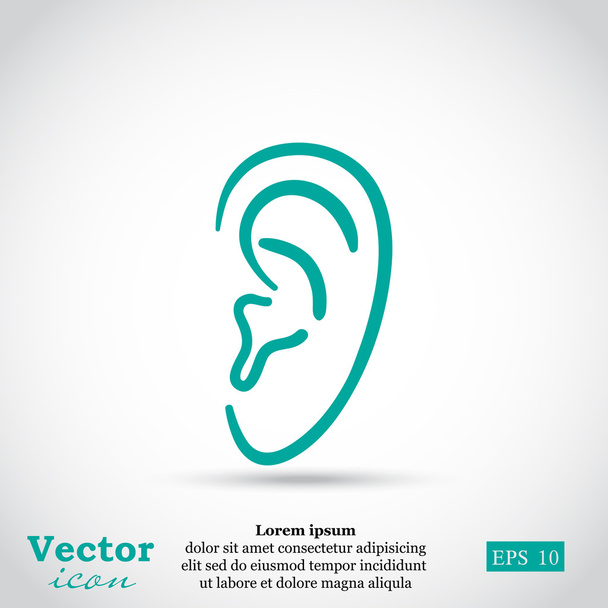 人間の耳のアイコン - ベクター画像