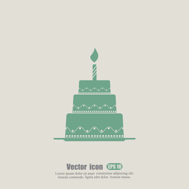 Happy Birthday Kuchen Ikone - Vektor, Bild