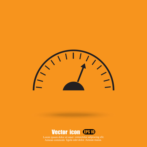 Ikona prędkościomierza samochodu - Wektor, obraz