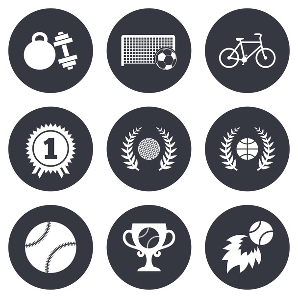 Sport games, fitness icons - Вектор,изображение
