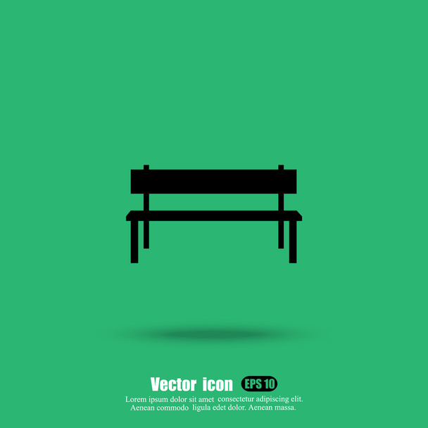 Houten bench pictogram - Vector, afbeelding