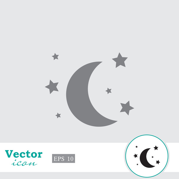 Ícone de lua e estrelas - Vetor, Imagem