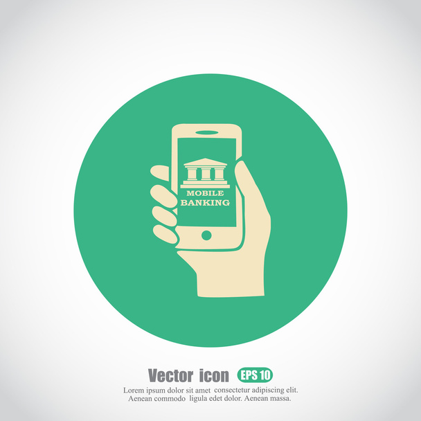 mobile phone in hand icon - Vector, Image