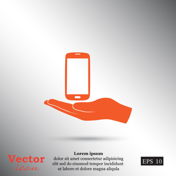 mobilní telefon v rukou ikony - Vektor, obrázek