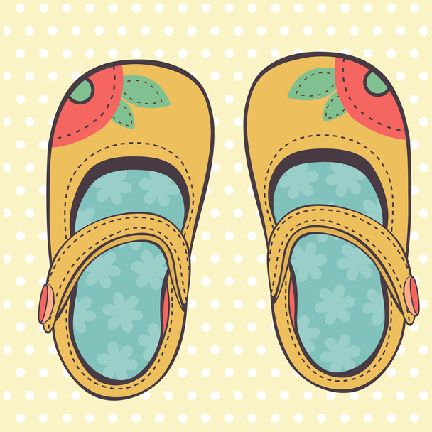 Illustration of beautiful baby girl shoes - Vector, afbeelding