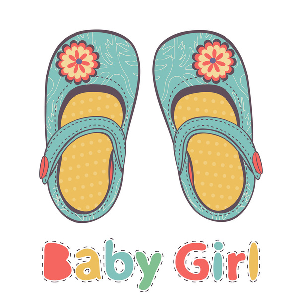 Güzel bebek ayakkabıları tasviri - Vektör, Görsel