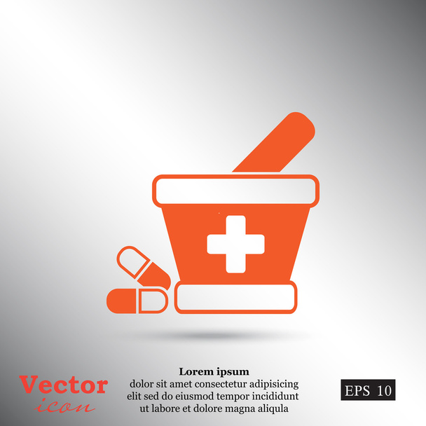 pitcher with pharmacy icon - Vector, Image