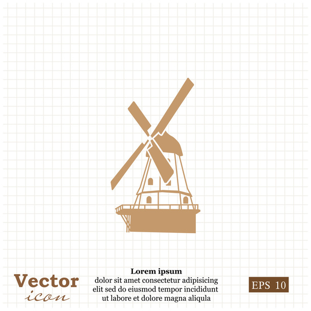 ícone velho moinho de vento
 - Vetor, Imagem