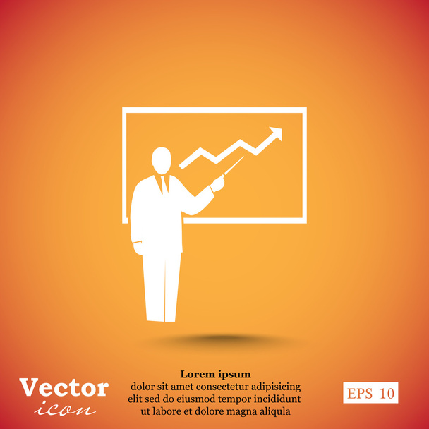 zakelijke presentatie pictogram - Vector, afbeelding