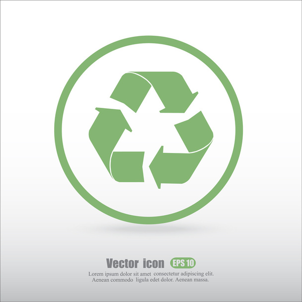 Recycle teken pictogram - Vector, afbeelding