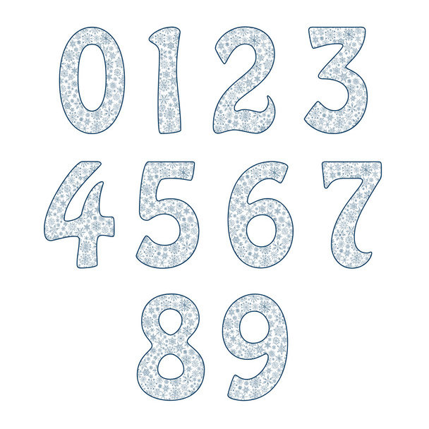 Vector alphabet symbols. Numbers 1 2 3 4 5 6 7 8 9 0 - Vetor, Imagem