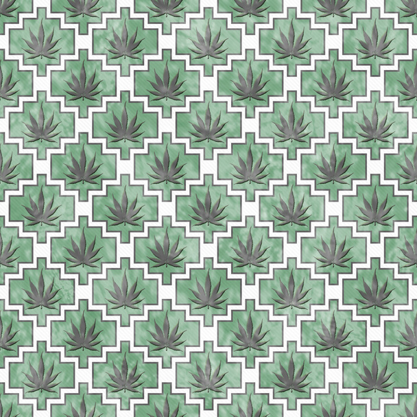 Modèle de tuile de marijuana verte, grise et blanche Répétez Contexte
 - Photo, image