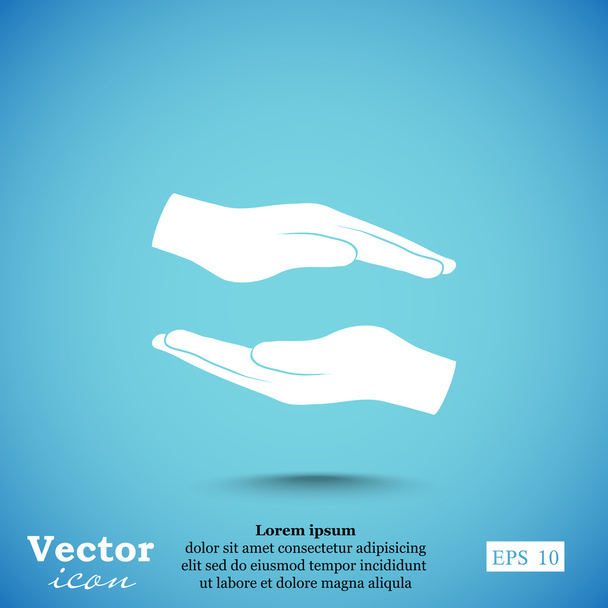 icono de manos de seguridad
 - Vector, imagen