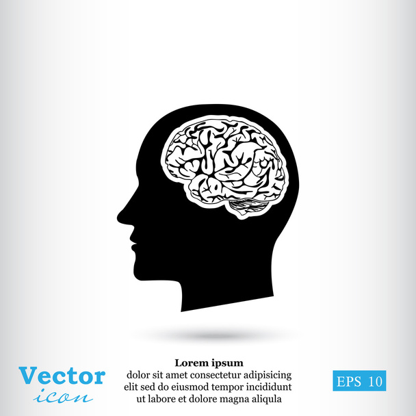 emberi agy ikon - Vektor, kép