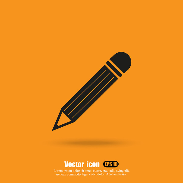 pencil with rubber icon - Vector, Image