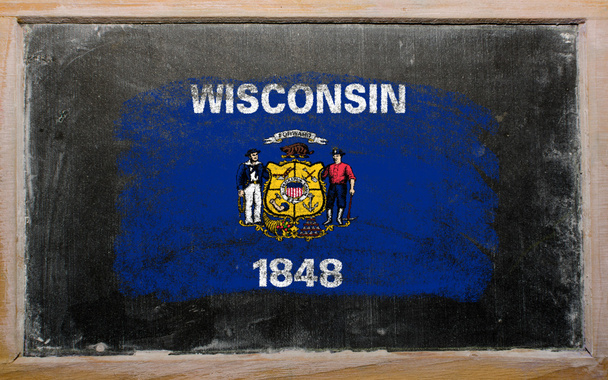 Lippu Yhdysvaltain valtion wisconsin liitutaululle maalattu liitu
 - Valokuva, kuva