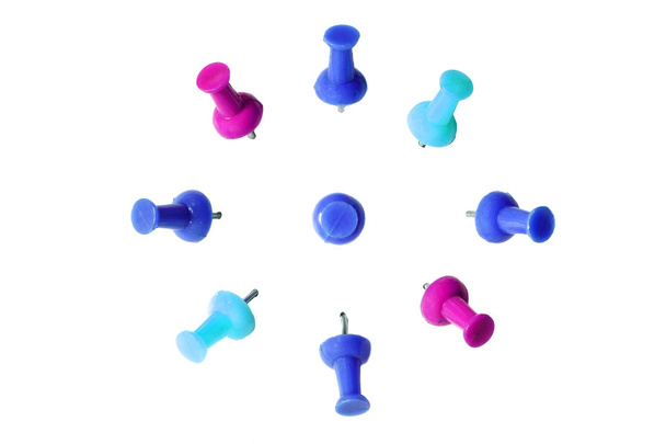 Colorful pushpins isolatd - Photo, Image