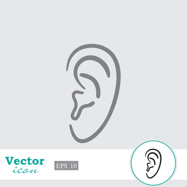 Icono del oído humano
 - Vector, imagen