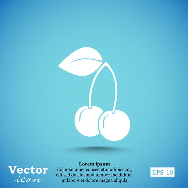 branch of cherries icon - Vector, Image