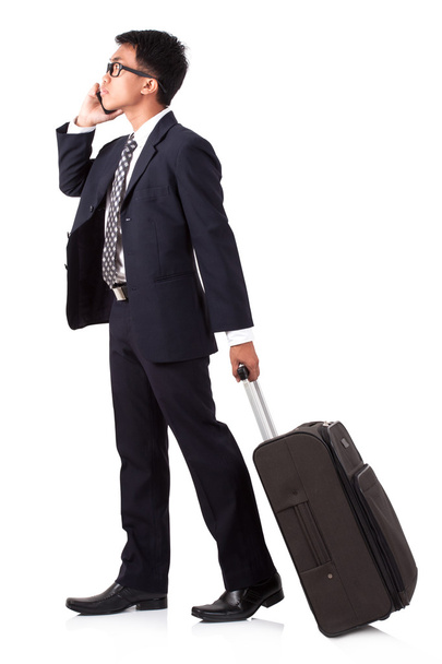 Businessman travel with suitcase - Foto, imagen