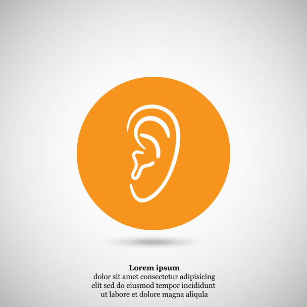 Icono del oído humano
 - Vector, imagen