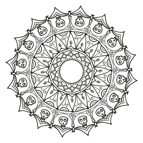 Mandala. Elementos decorativos étnicos. Vetor desenhado à mão
 - Vetor, Imagem