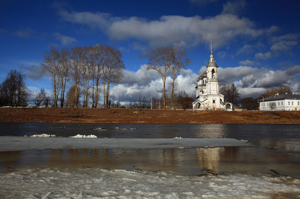 church in autumn river shore - Photo, Image