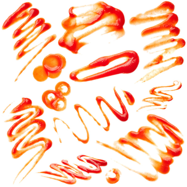 Conjunto de manchas de ketchup
 - Foto, Imagem