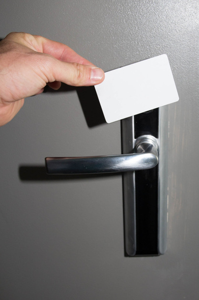 elektronický dveřní zámek, otevření bezpečnostní kartou - Fotografie, Obrázek