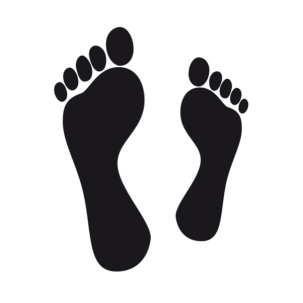 snuiven voet voetafdruk voetafdrukken traceren kleuterschool barefoot weg - Vector, afbeelding