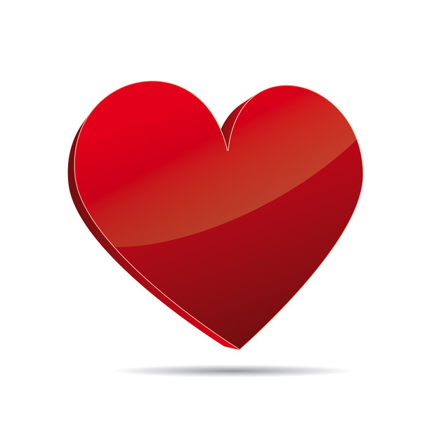 Kırmızı 3B vektör kalp valentine - Vektör, Görsel