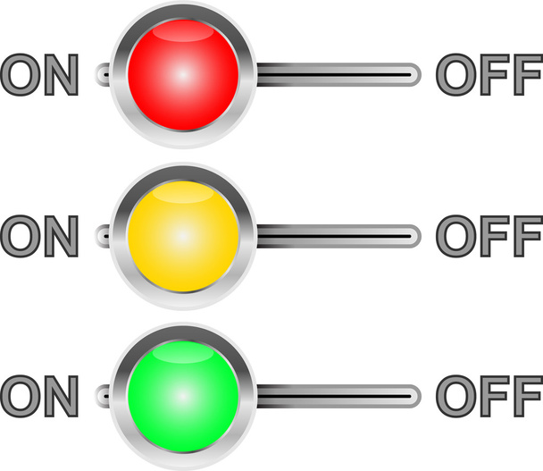 Three colored switches - Vettoriali, immagini