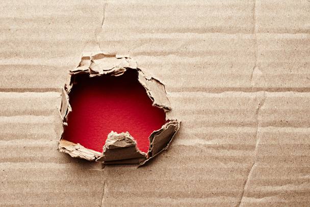 Abstract background. Hole in cardboard - Foto, Imagem