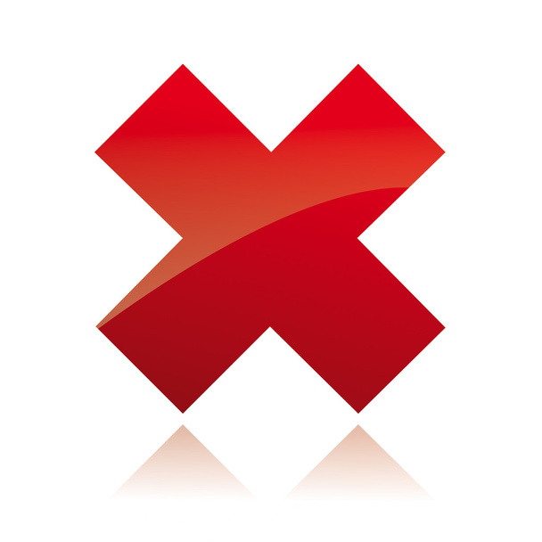 Vector red X cross sign icon - Vector, Image