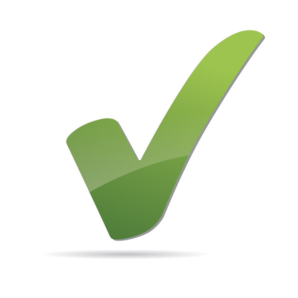 Vektor zöld X ellenőrizze honlapkészítés a haken aláírás ikonra - Vektor, kép
