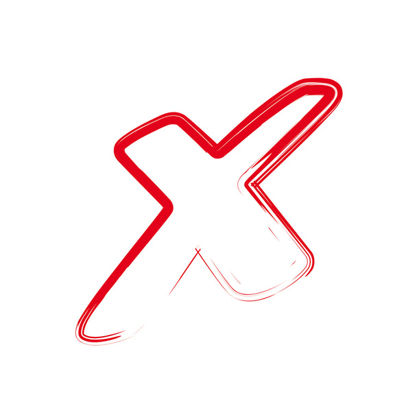 Знак векторного красного креста X
 - Вектор,изображение