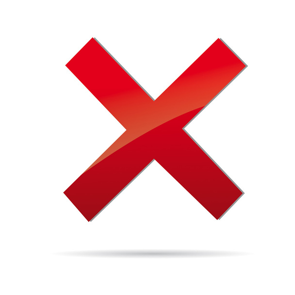 Vector rojo X signo de cruz icono
 - Vector, imagen
