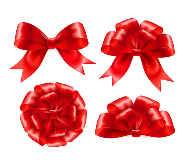 Ensemble de noeuds cadeaux rouges avec des rubans. Illustration vectorielle
. - Vecteur, image