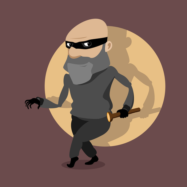 robber night hacking - Vector, Image